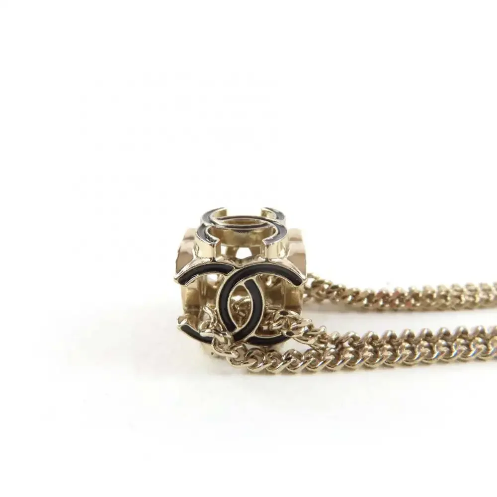 Chanel Cc Logo Pendant Necklace Metal #250090C12B